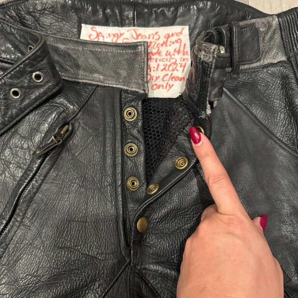 Object From Nothing 1 Of 1, Handmade Leather Shorts, Repurposed Vintage Leather - Picture 2 of 7